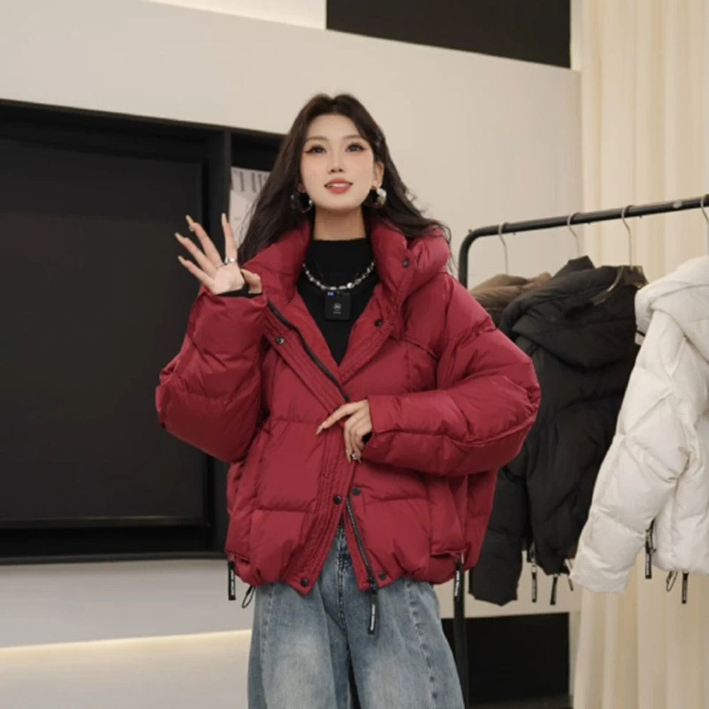 Winter Ladies All-Match Short Down Cotton Jacket Women's Hooded Thick Loose Coat